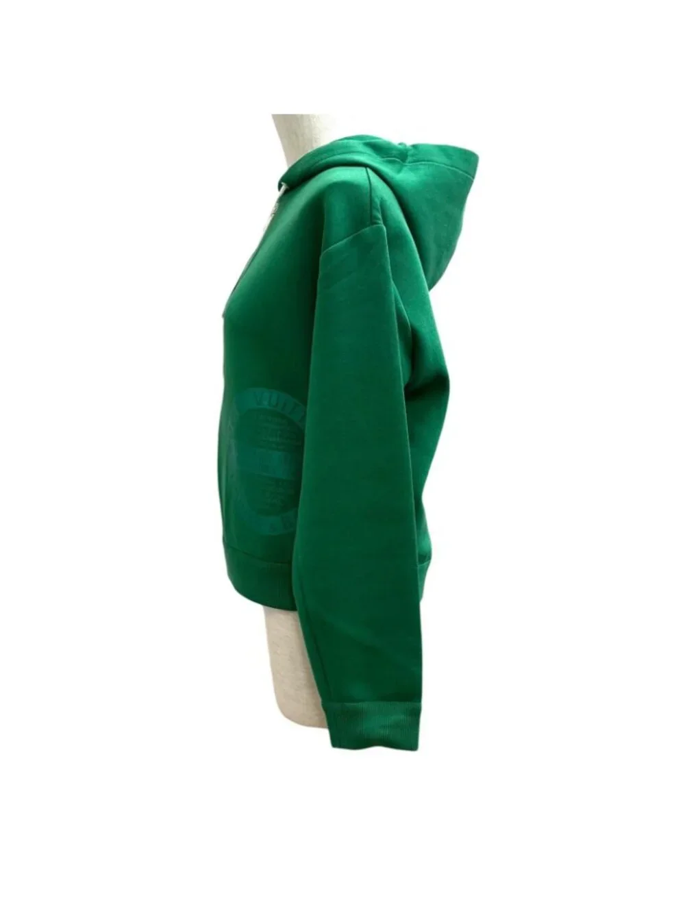 Louis Vuitton Lining Silk 100% L Monogram Zip UP Hoodie Green XS